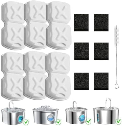 Cat Water Fountain Filter Kit-6 Filters, 6 Sponges & 1 Brush by Unknown