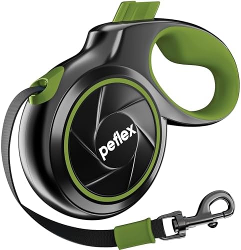 20.1 ft Retractable Dog Leash for Dogs 10–100 lbs - Heavy Duty Tape Leash with Strong Nylon Tape - 360° Swivel Control - One-Click Brake & Lock - Ergonomic Non-Slip Grip for Safe & Easy Daily Walks GR by RetractableDogLeash