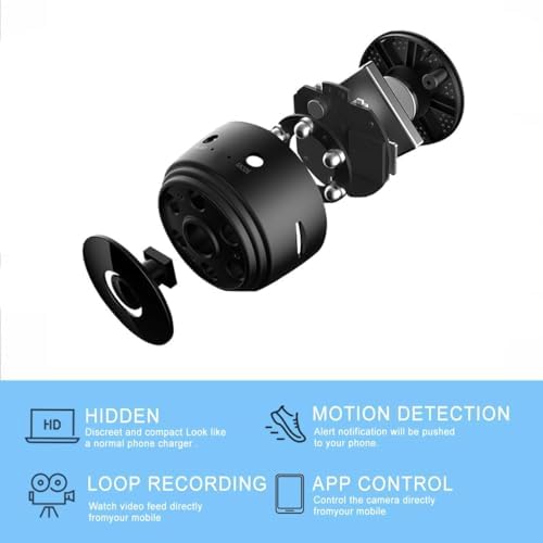 WiFi Camera Night Vision, Motion Detection Nanny Cameras - Small Wireless Camera for Pet/Nanny Monitor Pan/Motion Detection - HD 1080P - Image 2