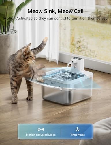 DownyPaws Cat Water Fountain Cordless, Pet Fountain, 84oz/2.5L, White Pro - Image 3