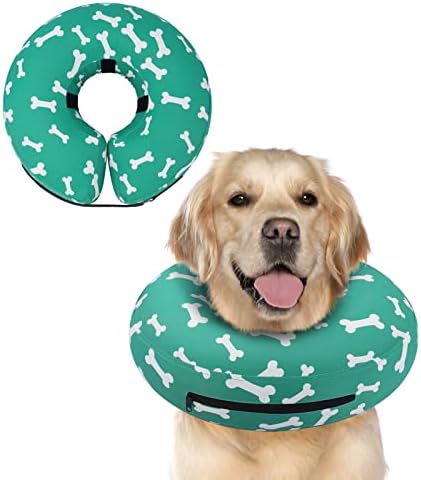 Supet Inflatable Dog Cone Collar Alternative After Surgery, Dog Neck Donut Collar Recovery E Collar, Soft Pet Cone for Small Medium Large Dogs by Supet