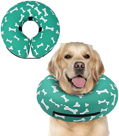 Supet Inflatable Dog Cone Collar Alternative After Surgery, Dog Neck Donut Collar Recovery E Collar, Soft Pet Cone for Small Medium Large Dogs by Supet