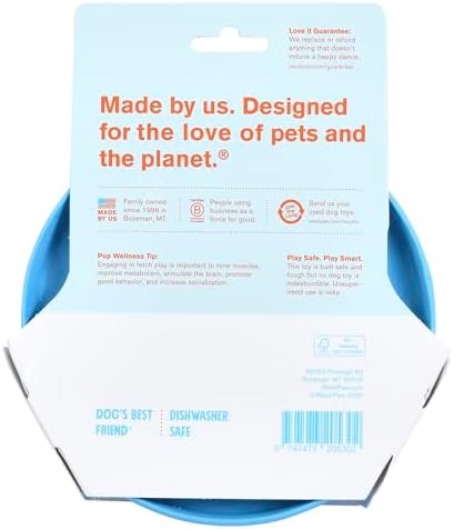 West Paw Zogoflex Zisc Dog Flying Disc, High Flying Aerodynamic Disc for Dogs Puppy – Lightweight, Floatable Disc for Fetch, Tug of War, Catch, Play – Doubles as Food/Water Bowl, Small 6.5", Aqua Blue - Image 3