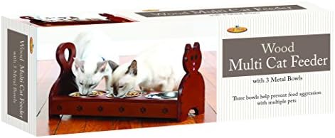 Wood Multi Cat Feeder (Brown) - Image 2