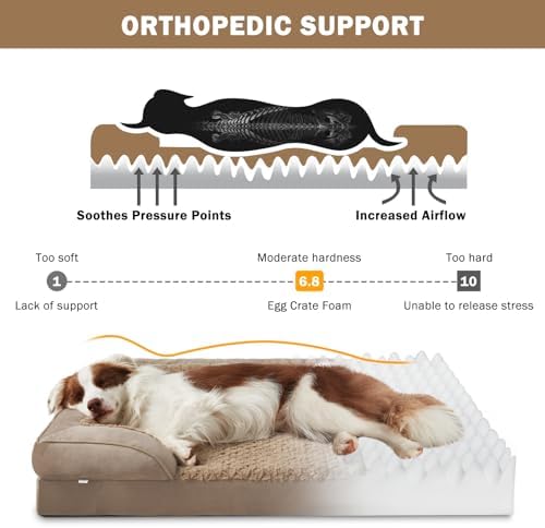 INVENHO Orthopedic Medium Dog Beds for Medium Dogs, Waterproof, Egg-Crate Foam Dog Couch Bed with Washable Removable Cover, Waterproof Lining and Nonskid Bottom - Image 2