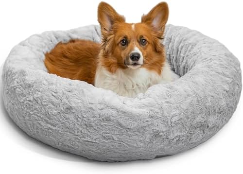 Best Friends by Sheri Original Calming Donut Dog Bed, Gray, Medium, 30" by BestFriendsbySheri