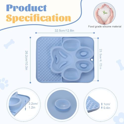 Silicone Lick Mat for Dogs with Suction Cups, Slow Feeder Dog Bowls & Dog Lick Mat for Anxiety Relief, Snuffle Mat for Dogs, Dog Food Bowl & Cat Food Bowl, Slow Feeder Cat Bowl for Wet & Dry Treats - Image 2