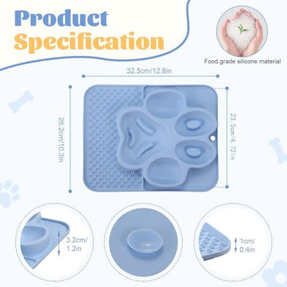 Silicone Lick Mat for Dogs with Suction Cups, Slow Feeder Dog Bowls & Dog Lick Mat for Anxiety Relief, Snuffle Mat for Dogs, Dog Food Bowl & Cat Food Bowl, Slow Feeder Cat Bowl for Wet & Dry Treats - Image 2