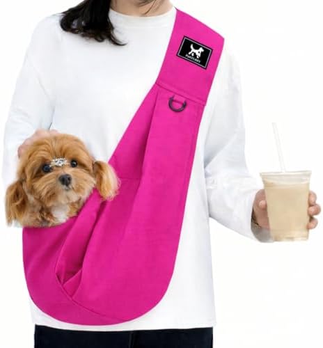 Dog Sling Carrier for Small Dogs up to 15 lbs, Hands-Free, Size L by PAWPUBBY
