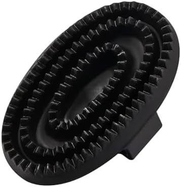Rubber Curry Comb with Handle, Grooming Brush for Dogs, Cats & Horses by Youven