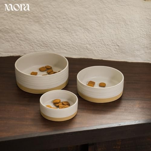Mora Ceramic Pet Bowl Size Small - Food/Water Dish for Puppy Dogs, Cats, Guinea Pig, Rabbit, Hamster, Snake, ect. 11oz or 2 Cups - Basic Bowls for Your Dog or Cat, Mix and Match for a Set - Oat - Image 6