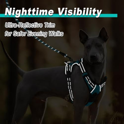 BARKBAY Dog Harness No-Pull Pet Harness Adjustable Outdoor Pet Vest 3M Reflective Oxford Material Vest for Dogs Easy Control for Small Medium Large blue Dogs (M) - Image 5