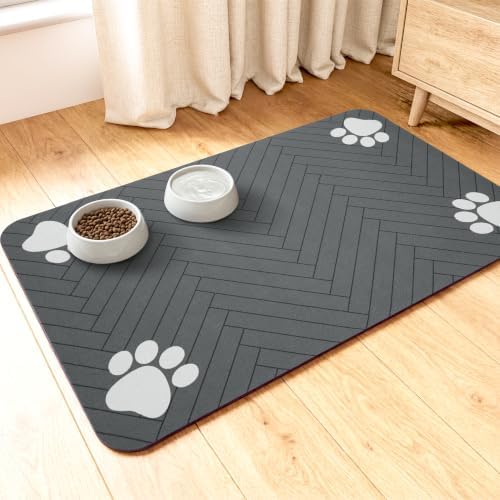 Pet Feeding Mat, Absorbent Dog Mat for Food and Water Bowl by Unknown
