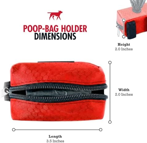 Tuff Pupper Dog Poop Bag Holder | Works with Any Dog Leash | Zippered Waste Bag Dispenser | Waterproof with Rust-Proof Clip | Convenient Lightweight Design | Includes 2 Rolls of Leak-Proof Bags - Image 2