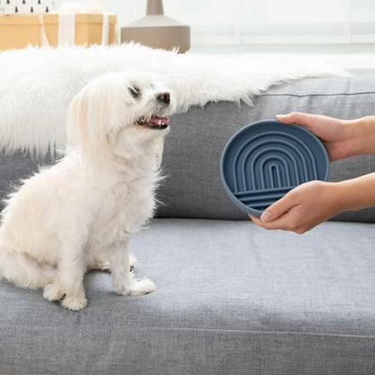 Slow Feeder Dog Bowl - Silicone Dog Bowl, Small, 6" x 1.25" - Ocean - Image 2