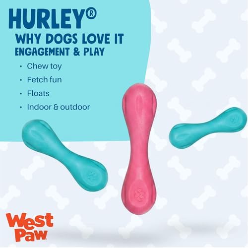 WEST PAW Zogoflex Hurley Dog Bone Chew Toy – Floatable Pet Toys for Aggressive Chewers, Catch, Fetch – Bright-Colored Bones for Dogs – Recyclable, Dishwasher-Safe, Non-Toxic, X-Small, Geranium - Image 2