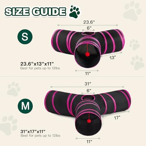 Love's cabin Cat Tunnel for Indoor Cats, 3-Way Collapsible Play Tunnel - Image 2