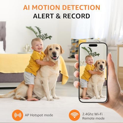 2026 Upgrade Small Security Camera 2.4G WiFi Only Wireless Camera 1080P Mini Nanny Cam for Baby Pet Auto Night Vision 1600mAh Battery Indoor Cameras Motion Detection for Home Security - Image 3