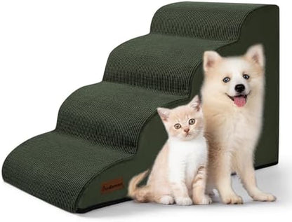 Aodisman Dog Steps for Bed or Couch,4-Step Pet Stairs Ramp for Small Dogs by AODISMAN