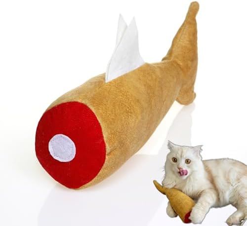 pawdaz Fish Toy for Cats, Matatabi Silvervine Filled and Help Relief Anxiety, Kitten Catnip Essentials Treats Supplies Large Interactive Chew Big Kicker Toys for Indoor Cat (Golden) by pawdaz