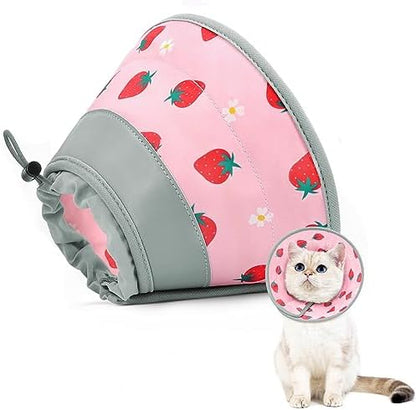 Cat Cone Collar Soft to Stop Licking, Adjustable, Foldable Lightweight Kitten Cones After Surgery Recovery for Cats & Kittens, Cat Cone Alternative, Easy Eating (Pink, M) by GoGoPaw
