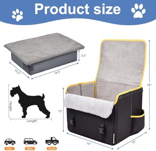 Jespet Briefcase Shape Dog Car Seat, Portable Car Travel Bed - Image 3