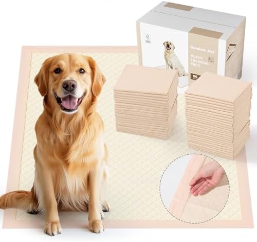 Gardner Pet Disposable Puppy Pads XL, 28"x34" Super Absorbent & Leak-Proof Full Edge-Wrapping Dog Training Pads, Extra Thick Potty Pads, 50 Count by GardnerPet