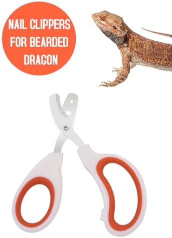 Stainless Steel Bearded Dragon Nail Clippers,Lizard Nail Clippers,Bearded Dragon Supplies,Bearded Dragon Nail Scissors for Small Reptiles,Turtle,Chameleon,Iguana，Hedgehog（Orange） - Image 2