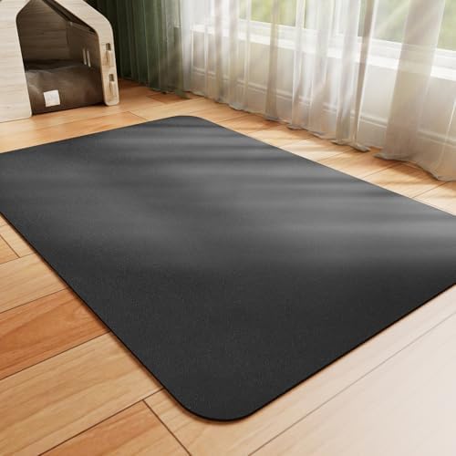 HotLive Dog Food Mat - Absorbent Cat Mat for Food and Water, No Stains Pet Feeding Bowl Mat, Easy to Clean Pet Placemats, Quick Dry Dog Water Dispenser Mat for Messy Drinkers | Black 18"x 28" by HotLive