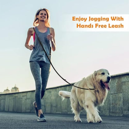Guiding Star 8ft Leather Dog Leash - Soft Multi-function 6 in 1 Training Walking Leash, Hands Free, Dual, Crossbody for Small, Medium and Large Dogs, Service Dogs, Black - Image 4