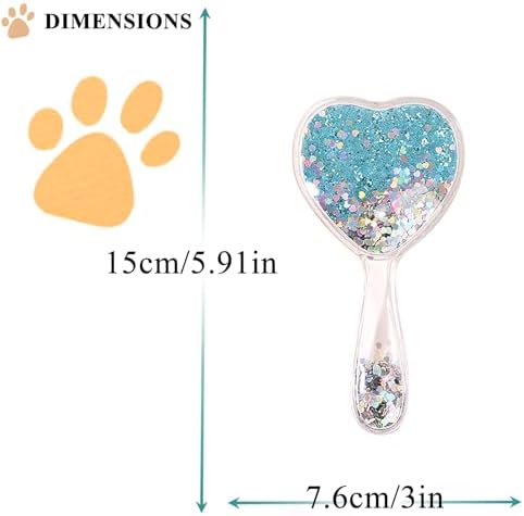 Small Soft Dog Grooming Brush Pet Massage Hair Brush-Glitter Blue - Image 2