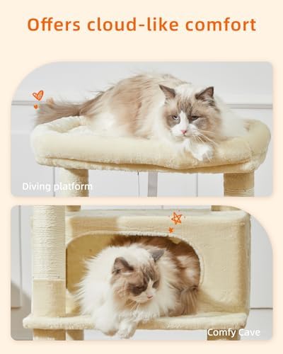 Taoqimiao Cat Tree, 49In Cat Tower for Indoor Cats Large Adult - Image 6