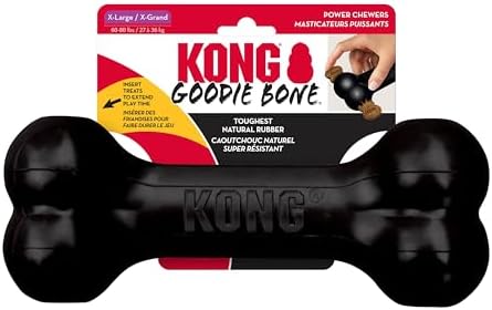 KONG Extreme Goodie Bone, Natural Rubber, Black, for Extra Large Dogs by KONG