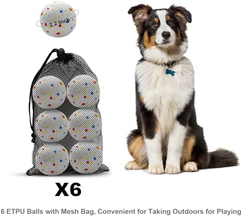Dog Toy Balls 2.2 Inch, Indestructible Dogs Balls 6 Pack for Aggressive Chewers, Durable Interactive Toys for Small & Medium Puppy, Perfect for 2.2 Inch Automatic Dog Ball Launcher (ETPU Material) - Image 2