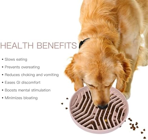 Silicone Slow Feeder Dog Bowls, Puzzle Design with Suction Cups (Pink) - Image 4