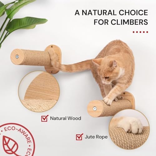 7 Ruby Road Cat Wall Steps - Wall Mounted Cat Climbing Steps - Image 4