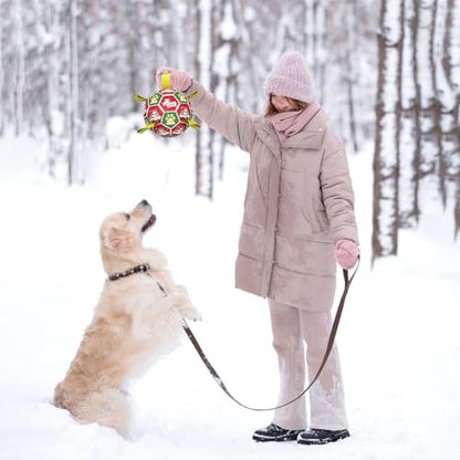 QDAN Christmas Dog Toys: Dog Soccer Ball with Straps for Outdoor Play, Tug of War, Puppy Gifts Durable 8-Inch Dog Balls for Medium Large Dogs - Image 5