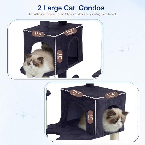 Gitelsnour Cat Tree, Cat Tower with Sturdy Steel Tube, Large Perch GCT024G - Image 2