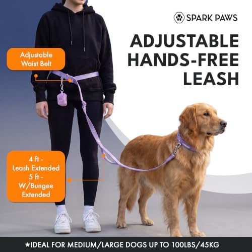 Spark Paws Hands Free Dog Leash - Bungee Waist Belt for Running & Walking - Image 2