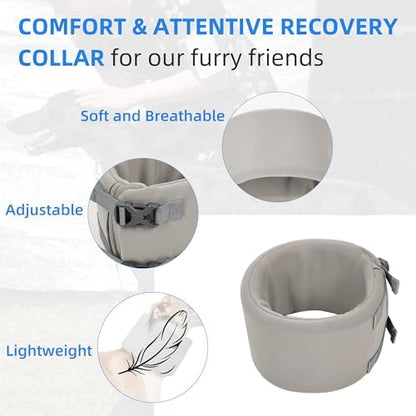 Dog Neck Brace for Pet After Surgery Recovery Adjustable Breathable Neck Cervical Cone，Dog Cone Collar Recovery Head Cone for Small Medium Dogs Puppies Kittens with Spinal IVDD Lssues (Gray,L) - Image 3