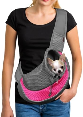 YUDODO Pet Sling Carrier for 10-15 lbs Small Dogs Puppy Crossbody Carrier by YUDODO