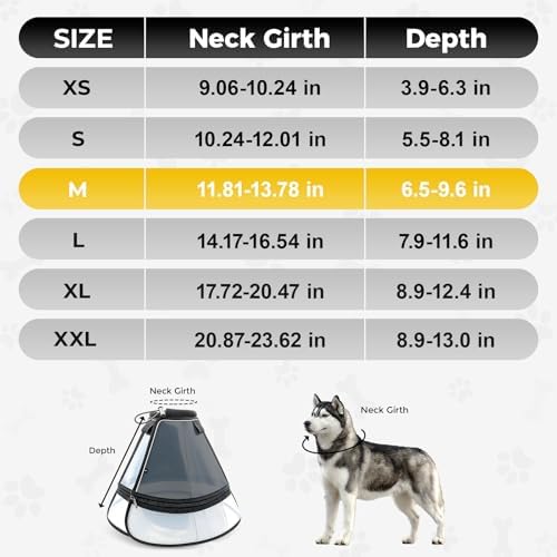 Soft Transparent Dog Cone Collar, Depth Adjustable Recovery Cone - Image 3