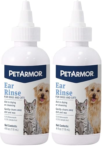 PetArmor Ear Rinse for Dogs & Cats, 4 oz (Pack of 2) by PetArmor