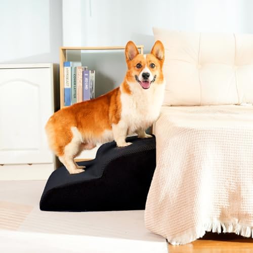 Dog Stairs for Small Dogs, High Density Foam Dog Ramp, Extra Wide Non-Slip Pet Steps for High Beds Or Couch, Soft Foam Doggie Ladder for Dogs Injured, Older Pets, Small Cats - Image 5