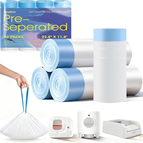 80 Pcs Automatic Cat Litter Bags fits PURA MAX 2/MAX/X&ScoopFree Clumping by KropBom