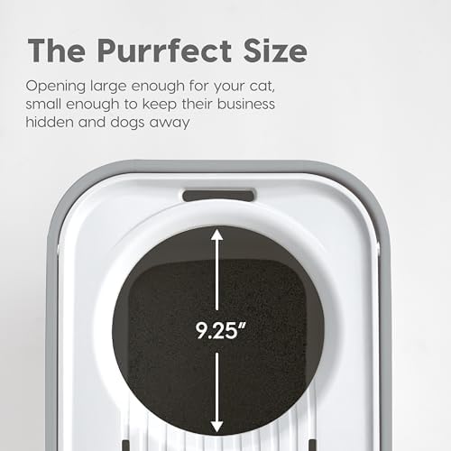 IRIS USA Cat Litter Box - Top Entry, Large, Gray/White - Image 4