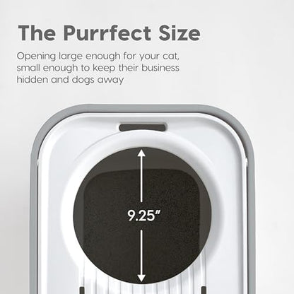 IRIS USA Cat Litter Box - Top Entry, Large, Gray/White - Image 4