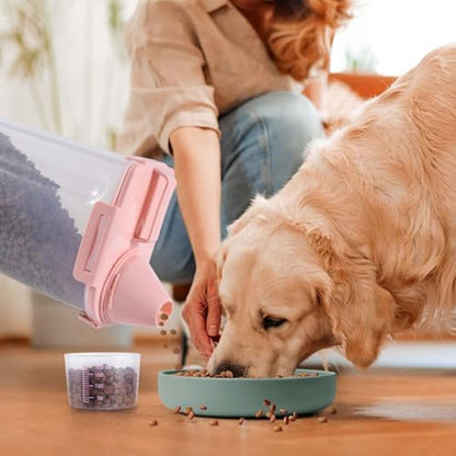 SenseYo 2 Pack 2.5lb Pet Food Storage Container with Measuring Cup, 3L Cat Food Storage Container Dog Food Storage BPA Free for Small Dog, Cat, Bird (Pink) - Image 7