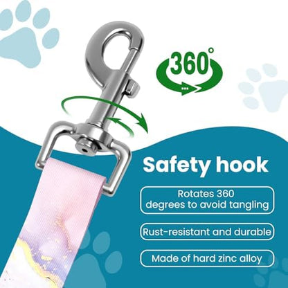 Adjustable pet cat and Dog car seat Belt，The Lanyard is Flexible and Adjustable from 20 to 33 inches (Pink Marble) - Image 3