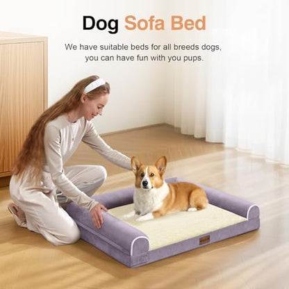 NANUYA Orthopedic Dog Bed for Medium Dogs, 30 x 20 Inch, Purple - Image 3